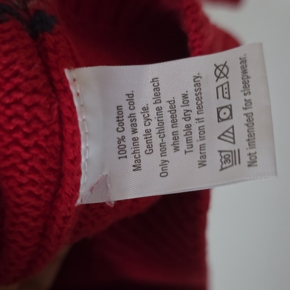 Janie and Jack Red and White Moose Crewneck Sweater Boys Size 5 - Picture 6 of 6